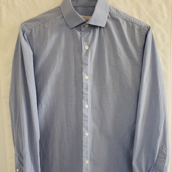 Perry Ellis Portfolio Striped Print Slim Fit Dress Shirt - Picture 2 of 5